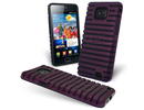 Samsung Galaxy S2/S2 Plus i9100/i9105 Vent Gel Combo Back Case Cover Silicone Bumper Purple Red maks