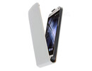 HTC One Mini M4 Real Genuine Leather Magnetic Hard Shell Flip Case Cover White maks