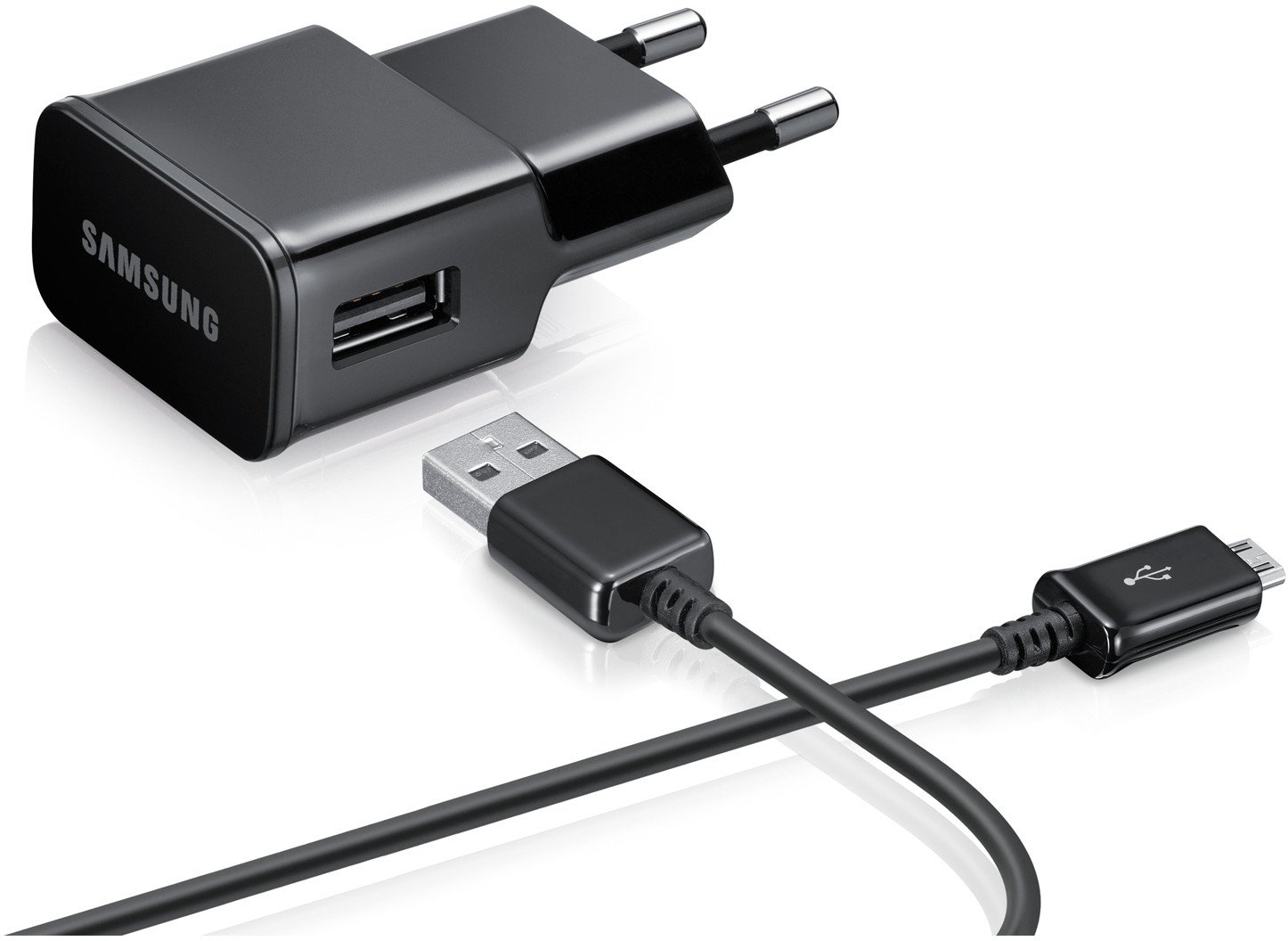 Samsung Galaxy i9300 S3 III/N7100 Note 2 II/i9500/i9505 S4 ETA-U90EBEGSTD charger+cable black lādētājs