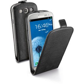 Samsung S6500 Galaxy Mini 2 genuine leather Flap Flip case cover essential Cellularline black maks