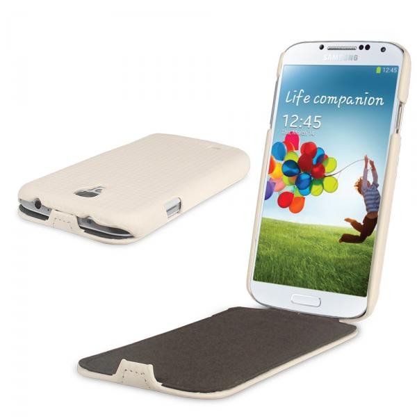 Samsung i9500/i9505 Galaxy S4 IV Premium Leather Flip Window Hama case cover white maks