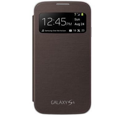 Samsung Galaxy i9500/i9505 S4 IV Original Premium S-view cover flip case EF-CI950BAEGWW amber brown maks 