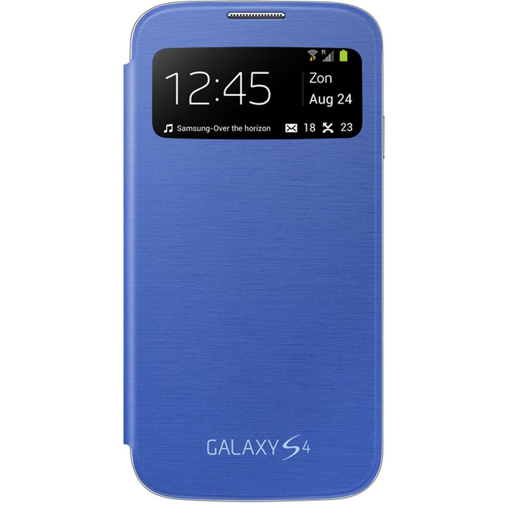 Samsung Galaxy i9500/i9505 S4 IV Original Premium S-view cover flip case EF-CI950BLEGWW rigel blue maks 