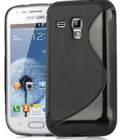 Samsung S7560/S7562/S7390/S7392 Galaxy Trend/Duos S/Plus Line Soft Silicone Back Case Black Bumper maks