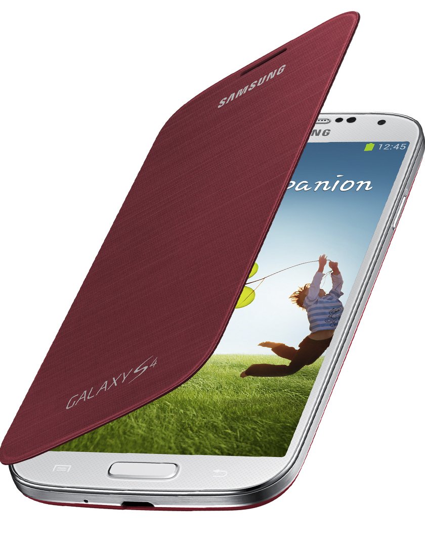 Samsung i9505/i9500 Galaxy S4 Genuine Flip Case Cover Red EF-FI950BREGWW maks