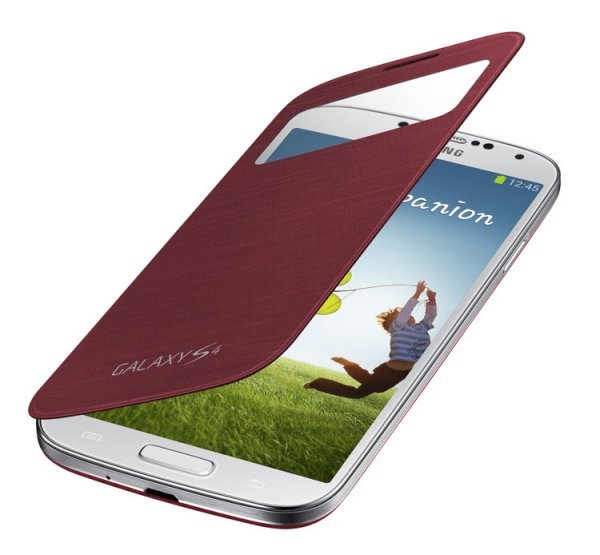 Samsung i9505/i9500 Galaxy S4 S-View Original Wallet Flip Case Cover Red EF-CI950BREGWW maks