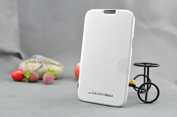 Samsung N7100 Galaxy Note 2 Luxury Leather Wallet Flip Case Cover White maks