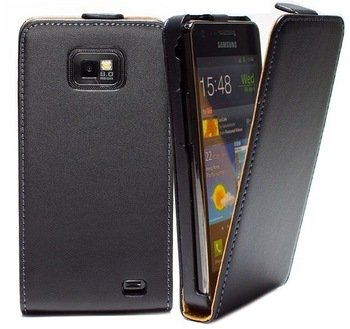 Samsung i9100/i9105 Galaxy S2/S2 Plus Flip Case Cover Black maks