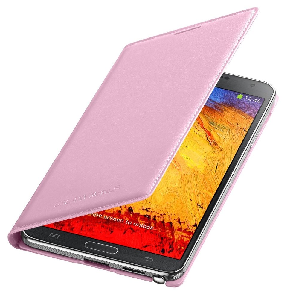 Samsung N9005 Galaxy Note 3 III Original Wallet Flip Cover Case Pink EF-WN900BIEGWW maks rozā