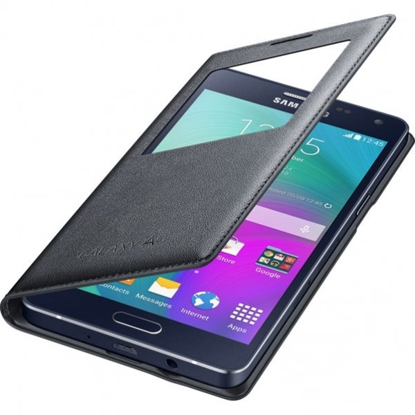 Samsung Galaxy A5 A500 Original S View Wallet Flip Case Cover EF-CA500BWEGRU Gray Grey Black maks EF-CA500