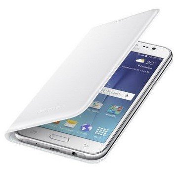 Samsung Galaxy J5 J500 Original Flip Cover Wallet Case EF-WJ500BWEGWW White maks balts