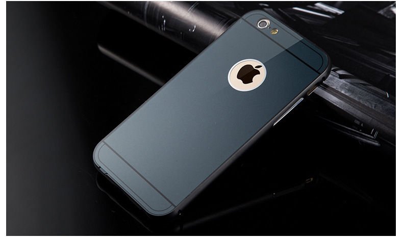 Apple iPhone 6/6S Plus 5.5 Black Acrylic Glass Back Cover Aluminum Metal Arc Bumper Case Cover maks korpuss  