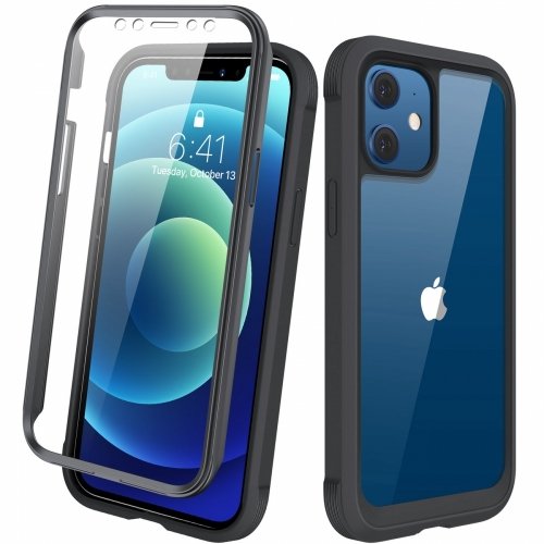 iPhone 12 Mini maciņ&scaron; Diaclara 360 (Melns)