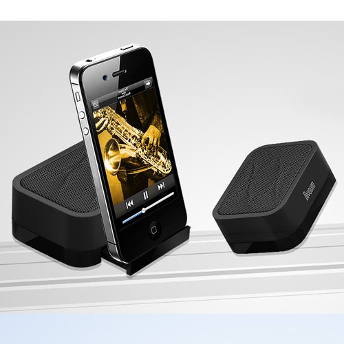 Divoom iFit-1 Stereo speakers Apple iPhone 3/4/5 iPad 2/3/4/mini On Go Samsung Galaxy S2/S3/Note/Note2 all smart phones stereo Black