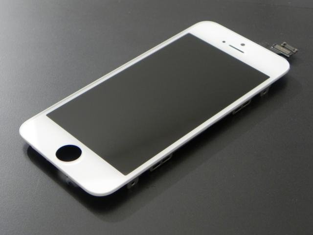 Apple iPhone 5S ekrāns ar nomaiņu display touch screen displejs stikls white balts
