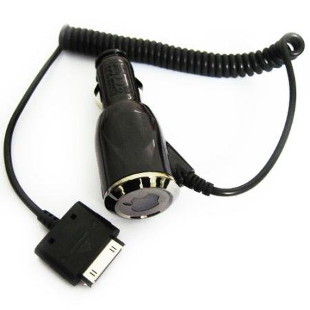 Apple iPhone 3/3GS/4/4S iPod iPad 2/3 auto lādētājs car auto charger led logo 12v black