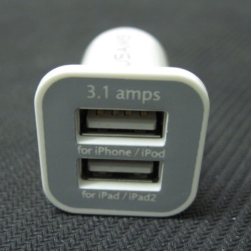 Apple iPod iPad iPhone 3/4/4S 2-PORT auto lādētājs adapteris  