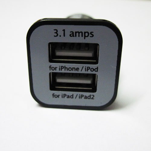 Apple iPod iPad iPhone 3/4/4S 2-PORT auto lādētājs adapteris  