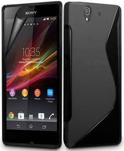 Sony C6603 Xperia Z S Line Silicone Back Case Cover Black maks