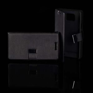 Sony Xperia Z Book Slim Flip Case Cover Black maks