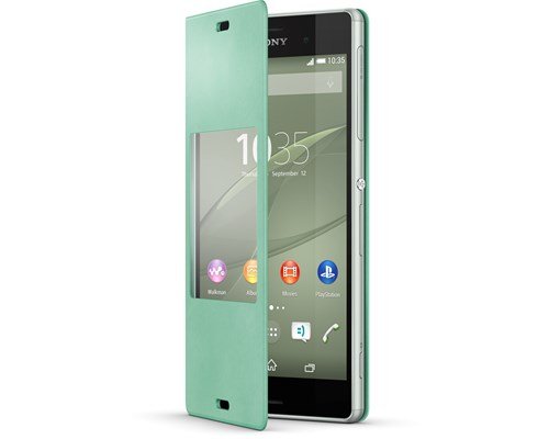 Sony Xperia Z3 D6603 SCR 24 Original S View Case Cover Flip Wallet Silver Green maks