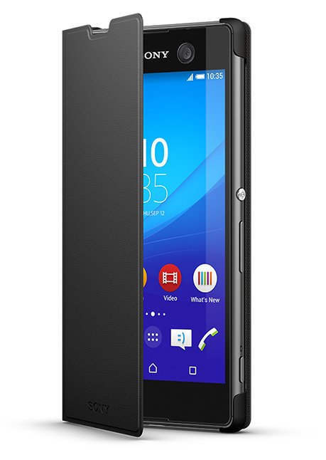 Sony Xperia M5 Original Stand Flip Case Wallet Cover SCR48 Black melns