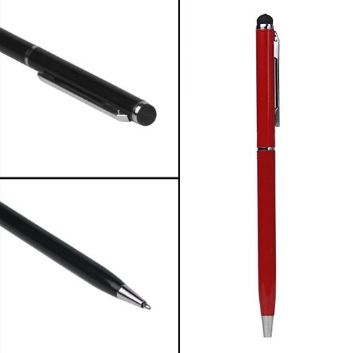 Stylus Ballpoint Metal Pen iPad iPod iPhone Galaxy ATIV Tab Note Sony Xperia Z Samsung LG Nokia HTC ZTE Asus Acer Tablet Smartphone Red