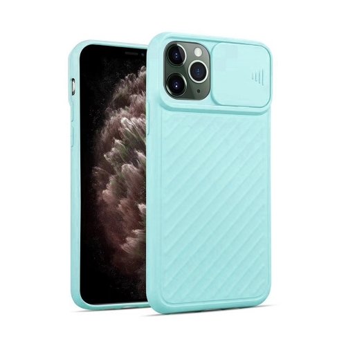 iPhone 12/12 Pro Silikona Macins ar kameras aizsargu (Gai&scaron;i