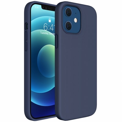 iPhone 12/12 Pro Silikona maciņ&scaron; Miracase (Tum&scaron;i zils)