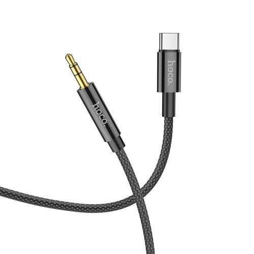 Adapters and other accessories HOCO cable AUX 3.5"Jack to USB C 1M UPA19 black