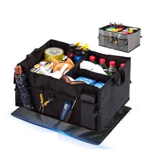 Juhoo! Foldable car boot storage container (Oxford material) black