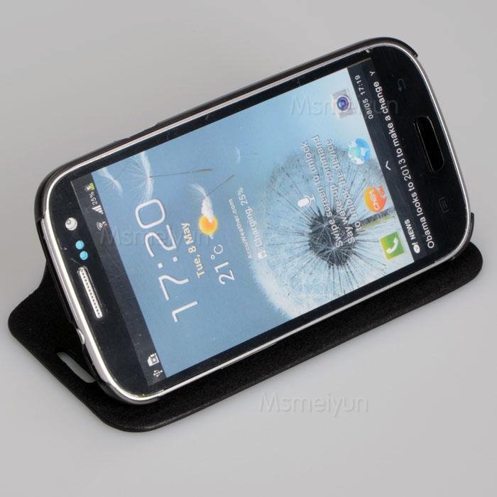 Samsung i9300 Galaxy S3 III  leather Luxury case cover vallet maks melns black