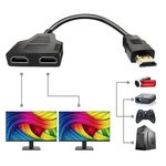 HDMI Splitter Male to Female Cable 1080P Adapter Converter HDTV 1 Input 2 Output