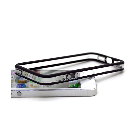 Apple iPhone 5 Bumper case cover clear black maks
