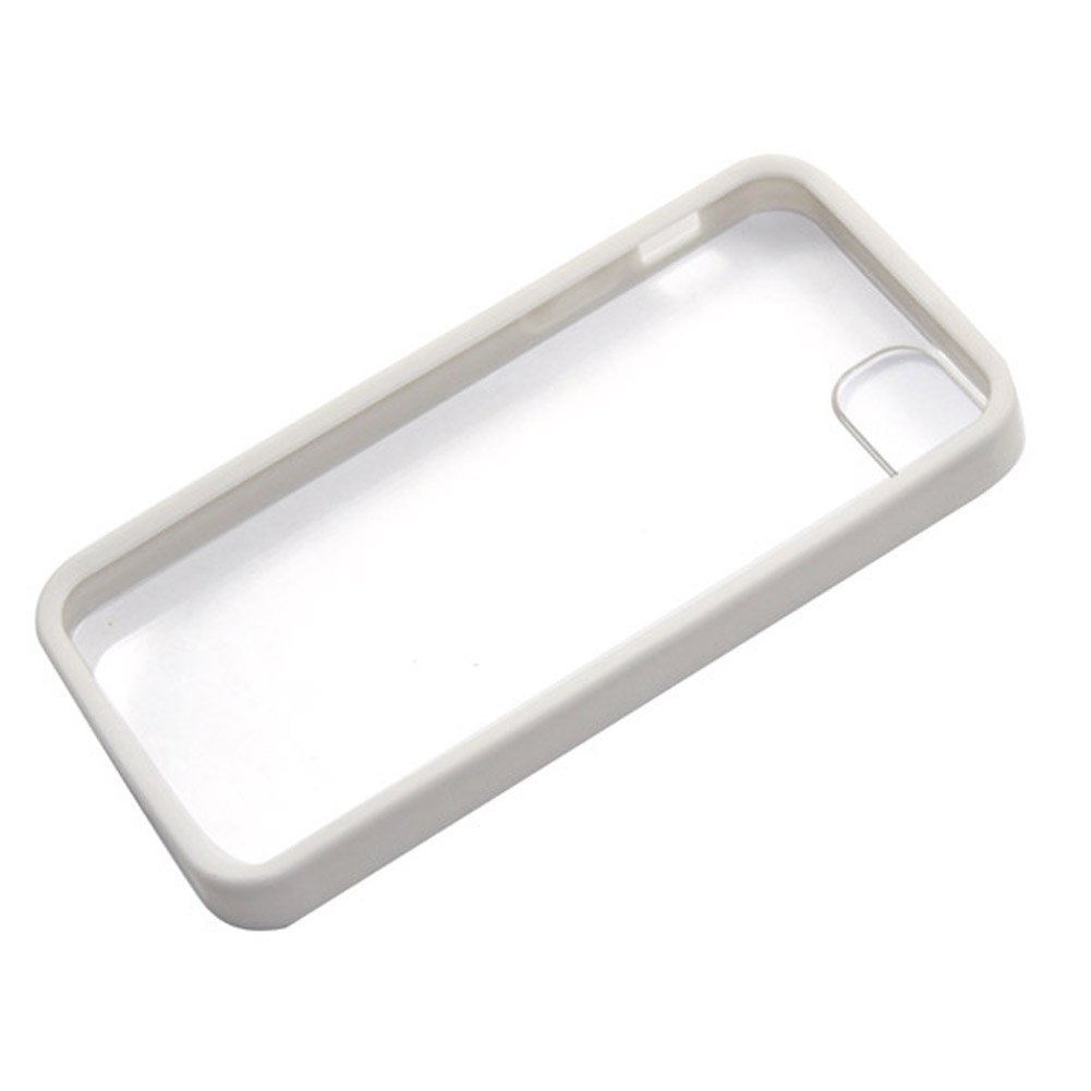 Apple iPhone 5 Clear Hard Coating Cover Back Case Bumper clear white maks