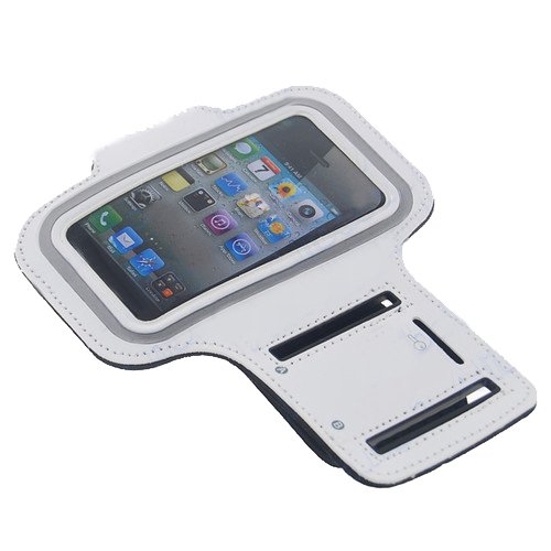 Apple iPhone 5 Sports Armband Running Gym Arm Strap Cover Case maks sports fitness velo moto white