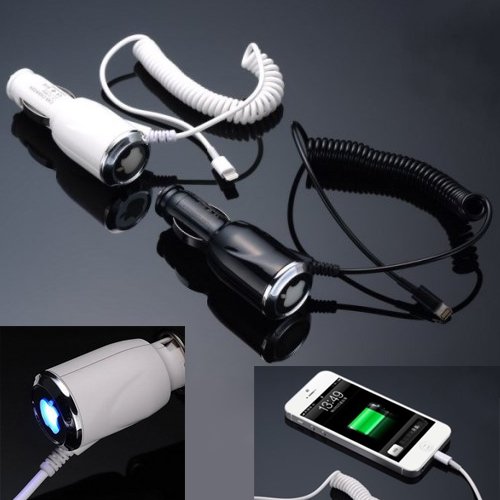 Apple iPhone 5/5S/5C iPad 4/5 Air Mini LED Logo 5V 2A Car Charger auto lādētājs uzlādes ierīce