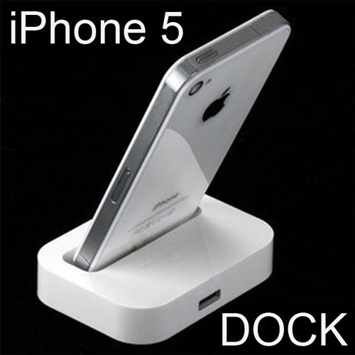 Apple iPhone 5 Dock Charger Desktop Data Sync Cradle Mount Docking Station stand lādētājs white