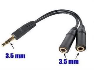 3.5mm Gold Plated Audio Stereo Y Splitter Cable Mini Jack Plug 1 to 2 Wire Headphones Earphones Speakers iPod iPad iPhone Tablets Games Computers austiņu sadalītājs