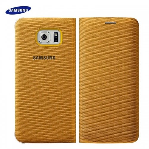 Samsung EF-WG925BYE Īpaši plāns sāniski atverams maks G925 Galaxy S6 Edge Dzeltens (EU Blister)