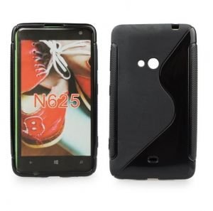 Forcell Back Case S-Line Nokia 625 Lumia gumijas/plastikāta telefona apvalks Melns