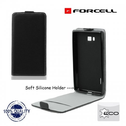 Forcell Flexi Slim Flip Apple iPhone 6 4.7inch vertik&Auml;?li atverams silikona ietvar&Auml;? Melns