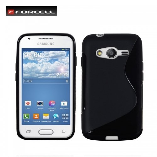Forcell Back Case S-Line Samsung G357 Galaxy Ace 4 gumijas/plastik&Auml;?ta telefona apvalks Melns