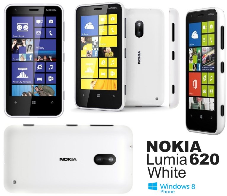 Nokia 620 Lumia White Windows Phone