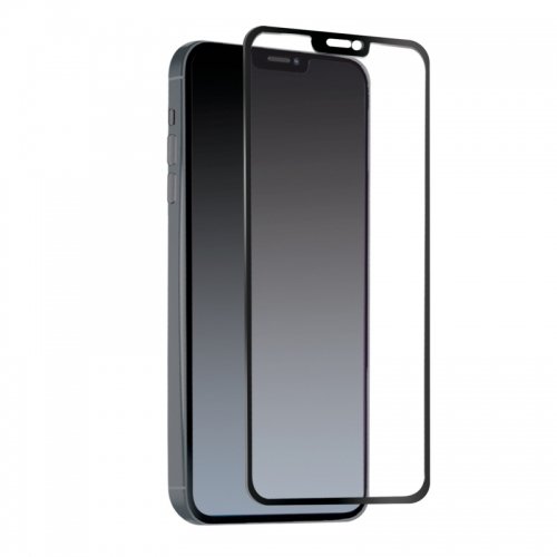 iPhone 12/12 Pro Aizsargstikls ar melnu ramiti