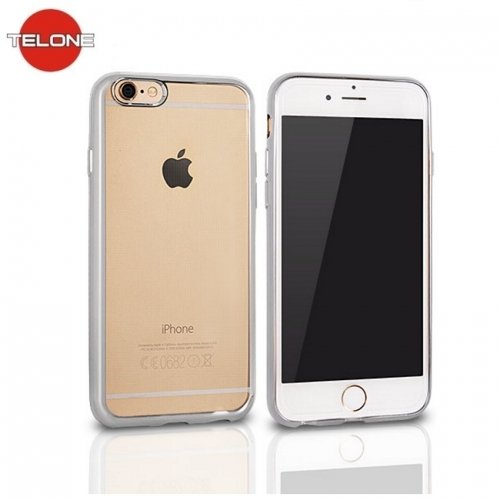 Telone Super Plāns Caurspīdīgs Silikona Aizmugures Apvalks Samsung G935F Galaxy S7 Edge ar Sudraba krāsas rāmīti