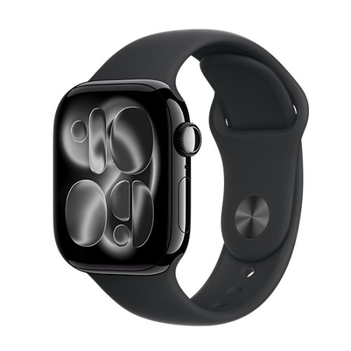 Apple Watch Series 11 (2025) GPS 42mm Jet Black Aluminium Case with Sport Band S/M - Black