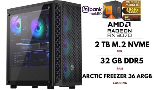 Gameroom PC| RYZEN 5 7500X3D, DDR5 32GB 6000MHz, NVME M.2 SSD 2TB, RX 9070