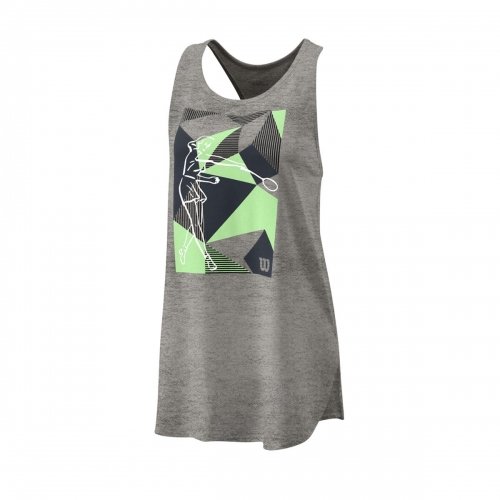 W women apparel PRISM PLAY TECH TANK Heather Grey / Paradise Green