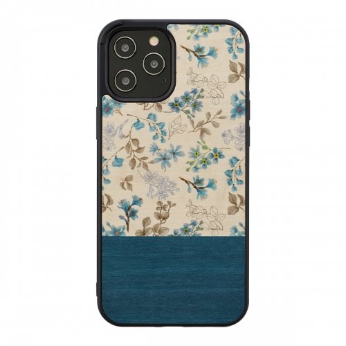 Man&amp;wood MAN&amp;WOOD case for iPhone 12/12 Pro blue flower black